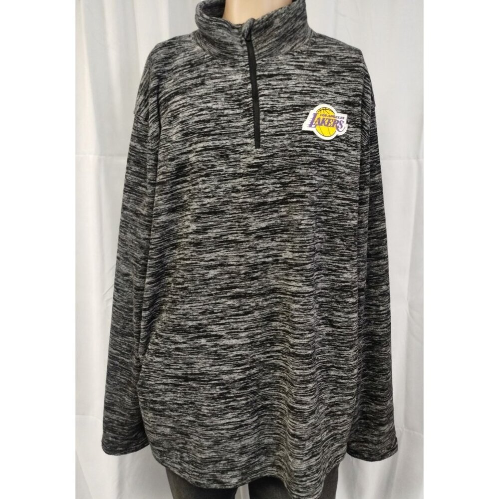 NBA Los Angeles Lakers Men's Grey/Black Zipper Sweater/Sweatshirt Size 2XL SKU 2